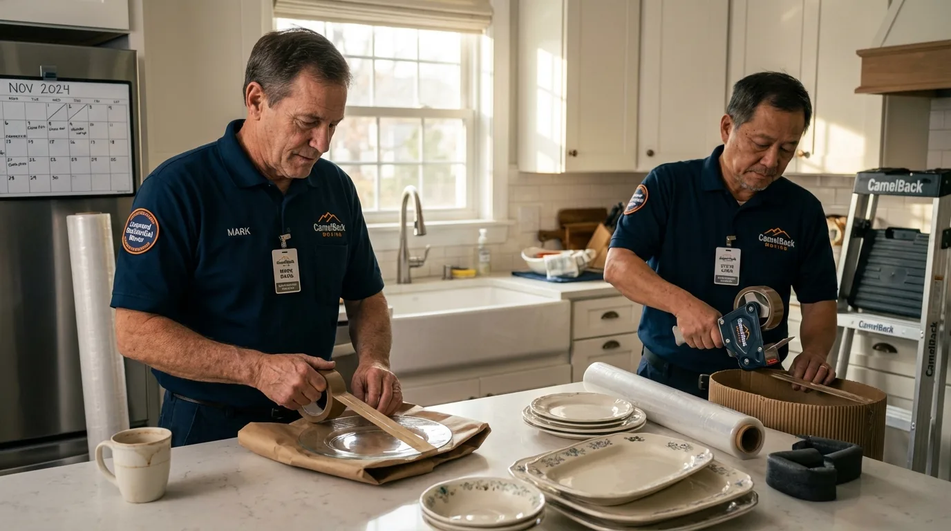 Professional crew packing kitchen dishware in Norwood, PA